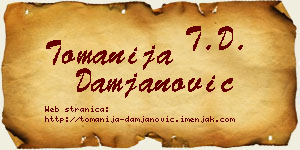 Tomanija Damjanović vizit kartica